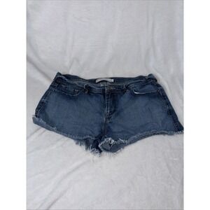 Old Navy Short Womens 14 Blue Denim Boyfriend Raw Hem 90s Y2k Edgy Vacation EUC